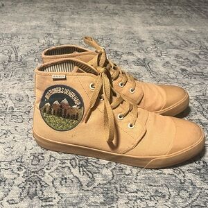 Bangs canvas high top sneakers “With Flowers in Her Hair”